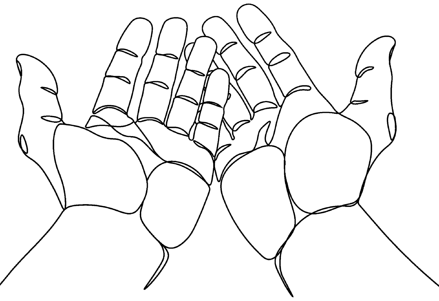 Handgezeichnete Illustration zweier Hände